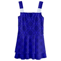 Victorian Paisley Royal Blue Pattern Kids  Layered Skirt Swimsuit