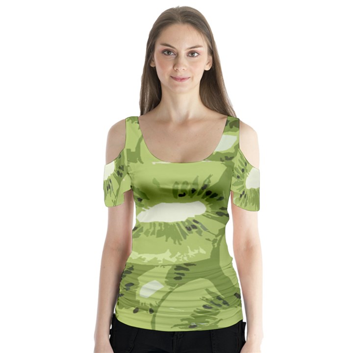 Kiwis Butterfly Sleeve Cutout Tee 