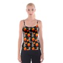 Girl With Roses And Anchors Black Spaghetti Strap Top View1