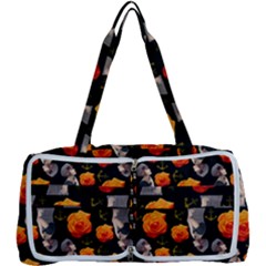 Girl With Roses And Anchors Black Multi Function Bag	