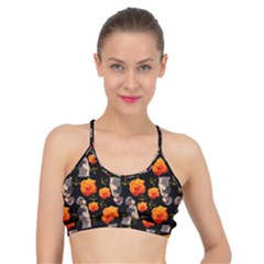 Girl With Roses And Anchors Black Basic Training Sports Bra