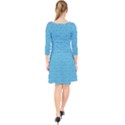 Retro Blue Pattern Quarter Sleeve Front Wrap Dress View2