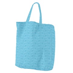 Retro Blue Pattern Giant Grocery Tote