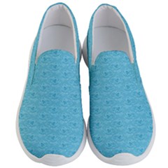 Retro Blue Pattern Men s Lightweight Slip Ons