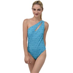 Retro Blue Pattern To One Side Swimsuit