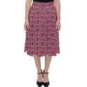 Retro Red Pattern Classic Midi Skirt View1