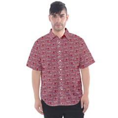 Retro Red Pattern Men s Short Sleeve Shirt