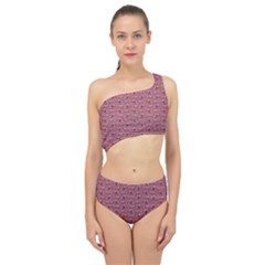 Retro Red Pattern Spliced Up Two Piece Swimsuit