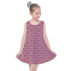 Retro Red Pattern Kids  Summer Dress