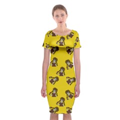 Girl With Popsicle Yello Classic Short Sleeve Midi Dress by snowwhitegirl