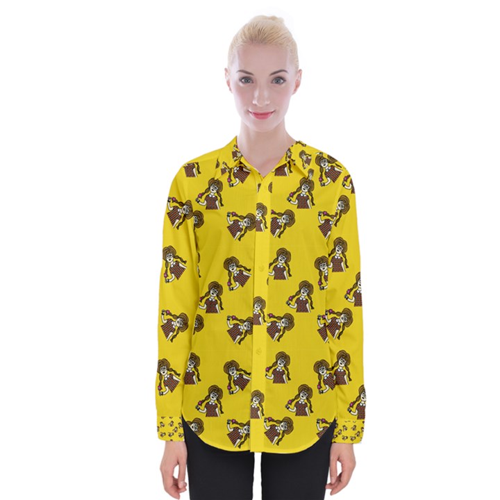 Girl With Popsicle Yello Womens Long Sleeve Shirt