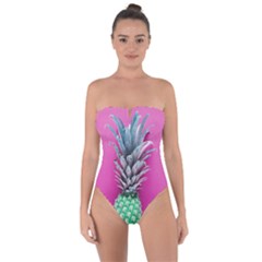 Green Pineapple Tie Back One Piece Swimsuit by snowwhitegirl