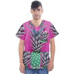 Green Pineapple Men s V-neck Scrub Top