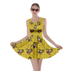 Girl With Popsicle Yellow Floral Skater Dress by snowwhitegirl