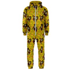 Girl With Popsicle Yellow Floral Hooded Jumpsuit (men)  by snowwhitegirl