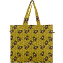 Girl With Popsicle Yellow Floral Canvas Travel Bag View1