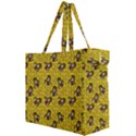 Girl With Popsicle Yellow Floral Canvas Travel Bag View2