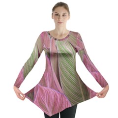 Pink Leaves Long Sleeve Tunic 