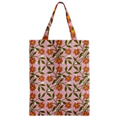 Pink Dot Floral Zipper Classic Tote Bag by snowwhitegirl