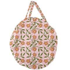 Pink Dot Floral Giant Round Zipper Tote by snowwhitegirl