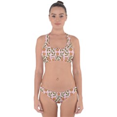 Pink Dot Floral Cross Back Hipster Bikini Set by snowwhitegirl