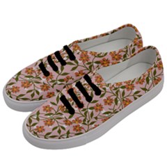 Pink Dot Floral Men s Classic Low Top Sneakers