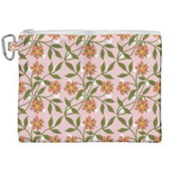 Pink Dot Floral Canvas Cosmetic Bag (xxl)