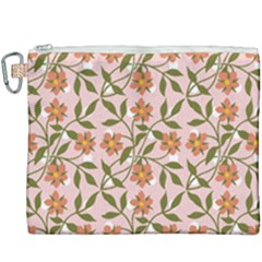 Pink Dot Floral Canvas Cosmetic Bag (xxxl)