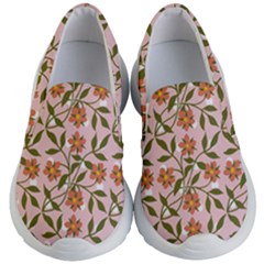 Pink Dot Floral Kid s Lightweight Slip Ons