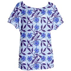 Blue Dot Floral Women s Oversized Tee