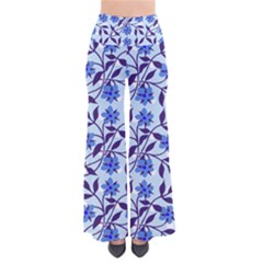 Blue Dot Floral So Vintage Palazzo Pants by snowwhitegirl