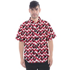 Vintage Camera Chevron Men s Short Sleeve Shirt