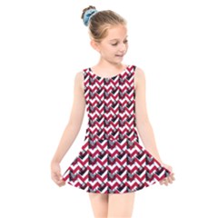 Vintage Camera Chevron Kids  Skater Dress Swimsuit