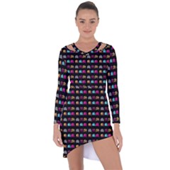 Eighties Bugs Asymmetric Cut-out Shift Dress by snowwhitegirl