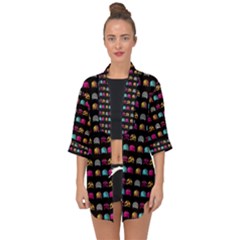 Eighties Bugs Open Front Chiffon Kimono