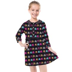 Eighties Bugs Kids  Quarter Sleeve Shirt Dress by snowwhitegirl