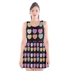 Valentine Hearts Black Scoop Neck Skater Dress