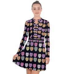 Valentine Hearts Black Long Sleeve Panel Dress