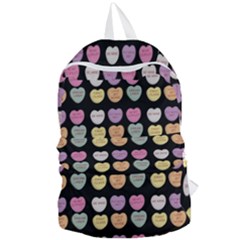 Valentine Hearts Black Foldable Lightweight Backpack