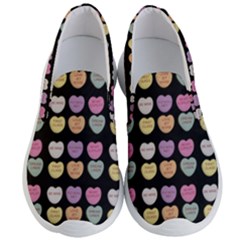 Valentine Hearts Black Men s Lightweight Slip Ons by snowwhitegirl