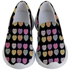 Valentine Hearts Black Kid s Lightweight Slip Ons by snowwhitegirl