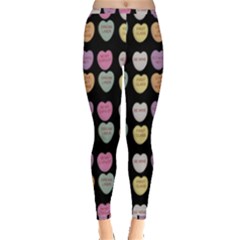 Valentine Hearts Black Inside Out Leggings