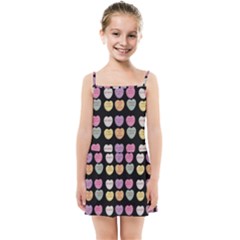 Valentine Hearts Black Kids Summer Sun Dress