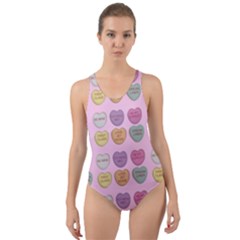 Valentine Hearts Pink Cut-out Back One Piece Swimsuit