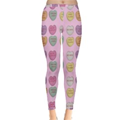 Valentine Hearts Pink Inside Out Leggings