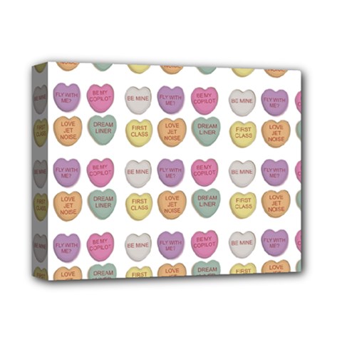 Valentine Hearts White Deluxe Canvas 14  X 11  (stretched) by snowwhitegirl