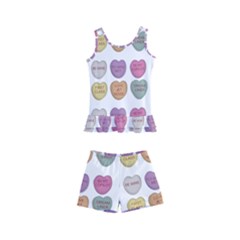 Valentine Hearts White Kid s Boyleg Swimsuit