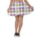 Valentine Hearts White Velvet Skater Skirt View2