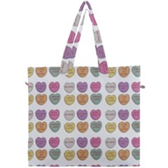 Valentine Hearts White Canvas Travel Bag