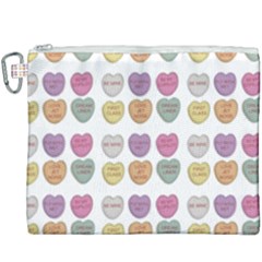 Valentine Hearts White Canvas Cosmetic Bag (xxxl)